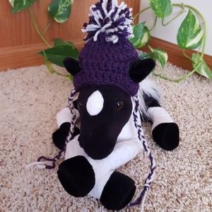 NWOT Hand crocheted,fur pet baby hat- dog, cat, new